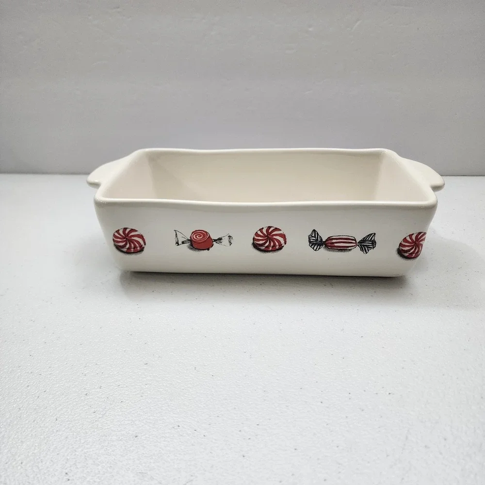 Rae Dunn Merry Christmas Peppermint Candy Loaf Pan 2019